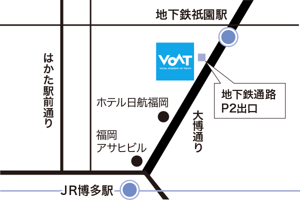 ボーカルスクールVOAT福岡校地図