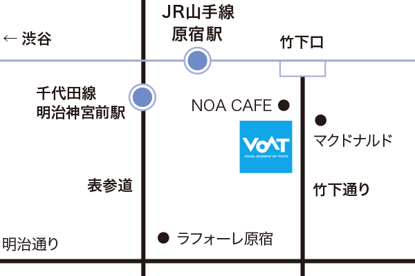 ボーカルスクールVOAT原宿校地図